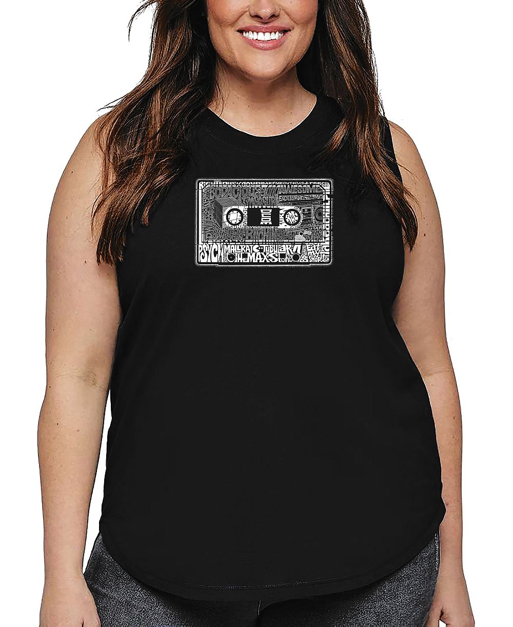 Танк-топ LA Pop Art Plus Size 80's Music Word Art