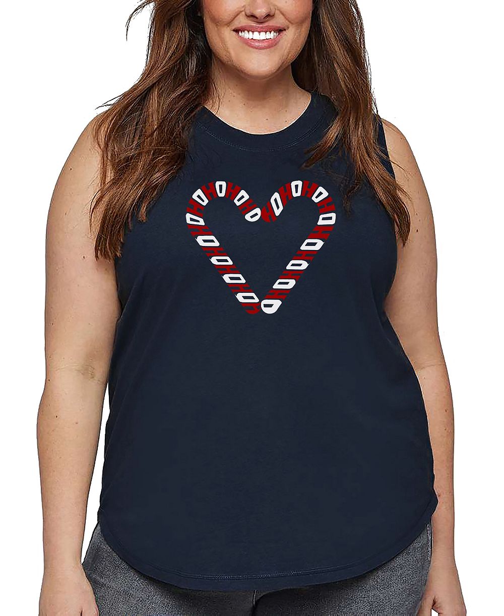 Майка La Pop Art Plus Size Candy Canes Word Art Tank Top