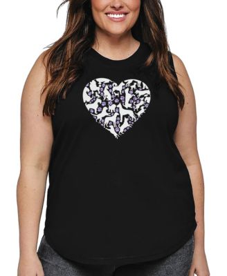 La Pop Heart Plus Size Dog Heart Word Art Tank Top