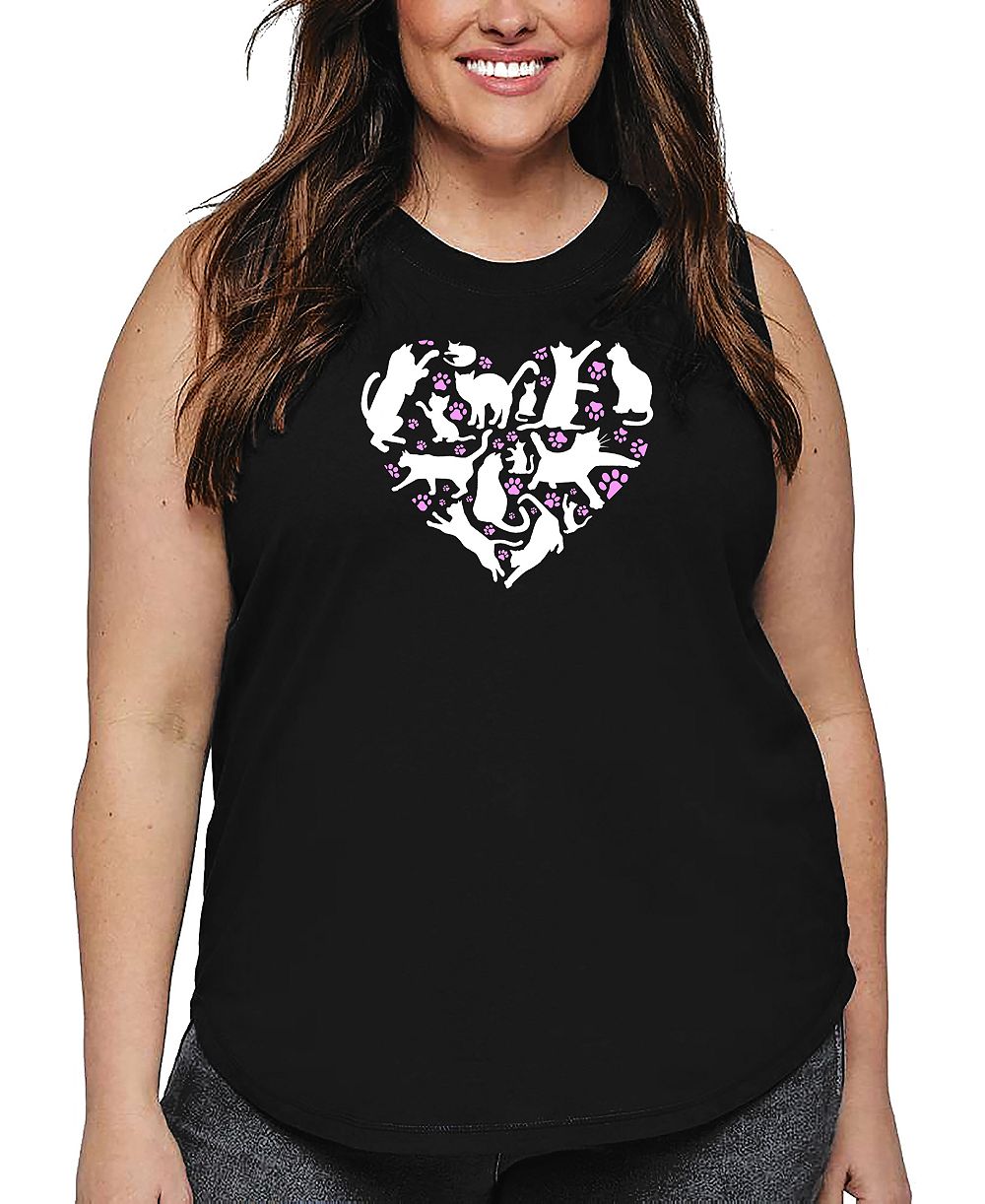 Майка La Pop Heart Plus Size Cat Heart Word Art