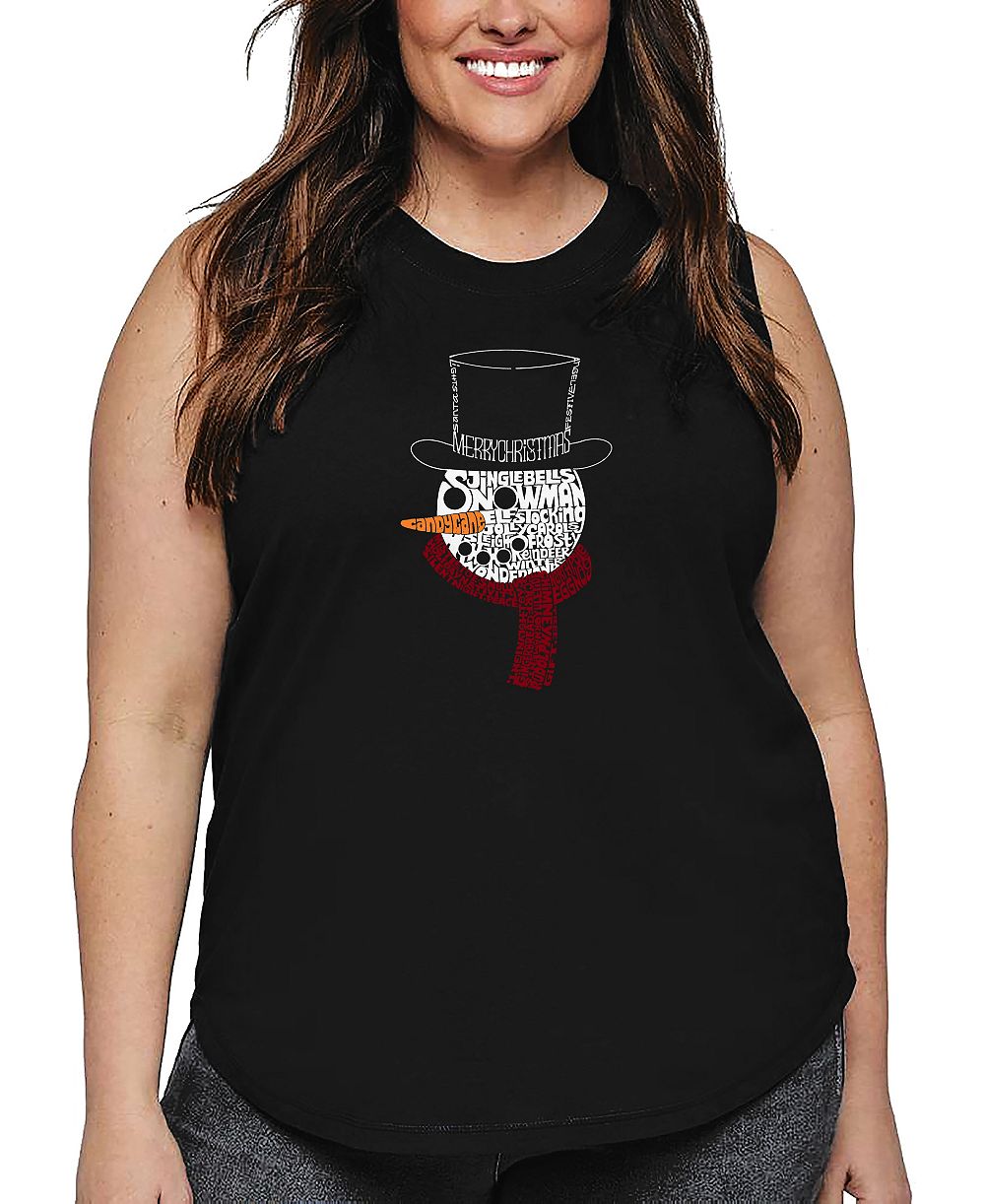 Майка La Pop Art Plus Size Snowman Face Word Art