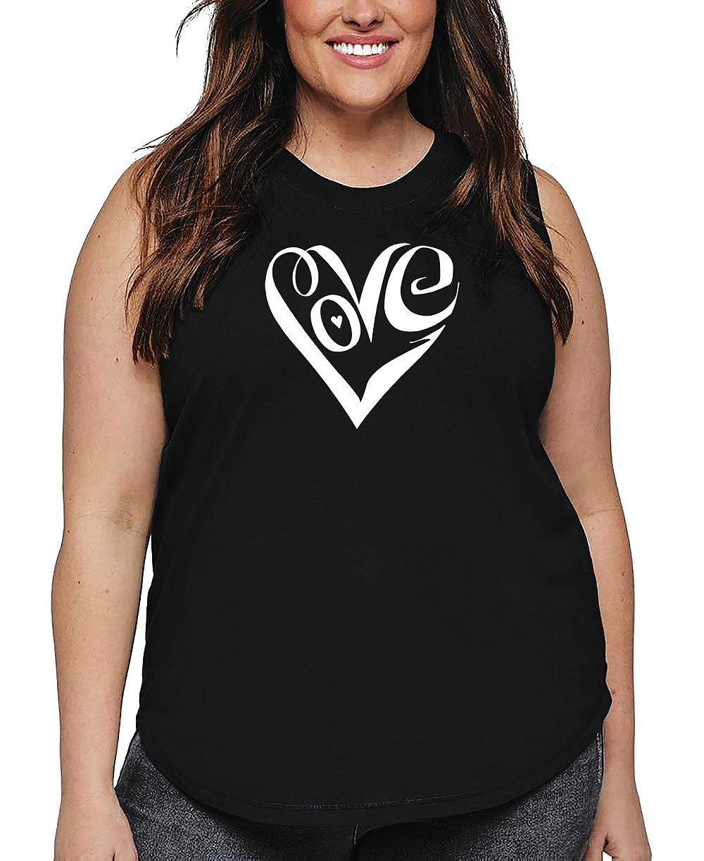 Женский майка La Pop Art Plus Size Script Heart Word Art