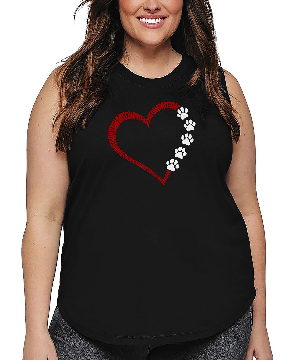 Женская майка La Pop Art Plus Size Meow Heart Word Art