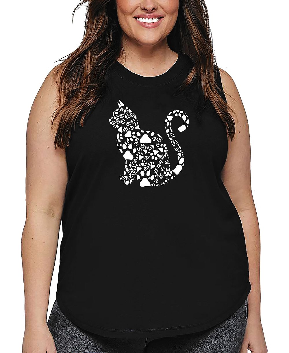 Plus Size топ La Pop Art Cat Claws Word Art
