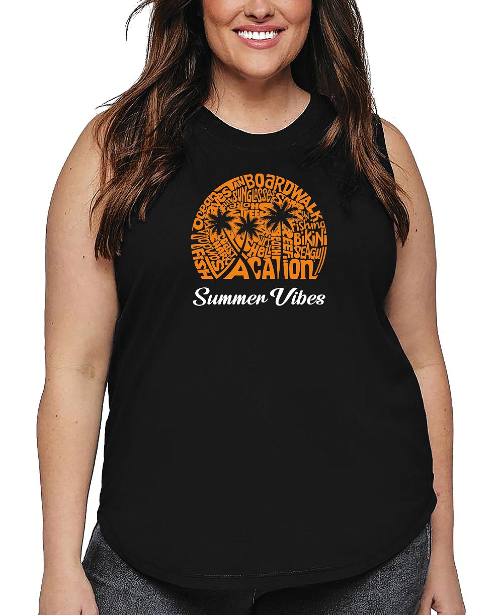 La Pop Art майка Plus Size Summer Vibes Word Art