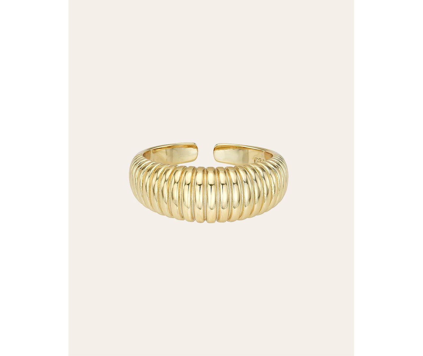 Кольцо Zoe Lev Ribbed Dome