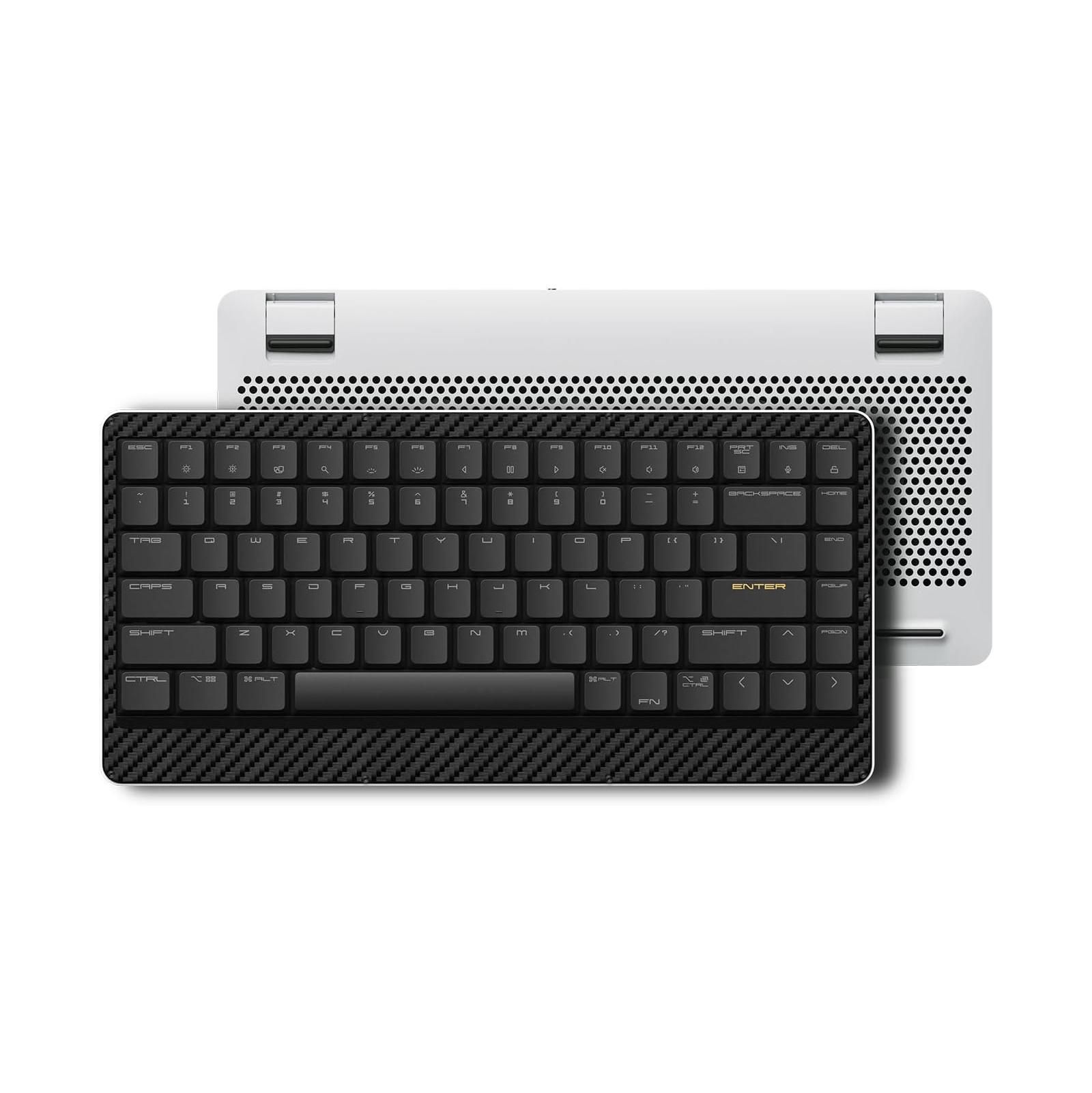 Механическая клавиатура Lofree Edge Low Profile перезаряжаемая Bluetooth и проводная для Windows, Mac OS/POM Switches 2.0, Carbon Fiber Top Case
