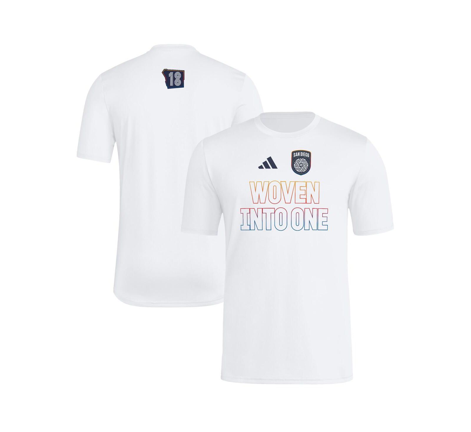 Adidas Men's White San Diego FC 2025 Jersey Hook AEROREADY T-Shirt