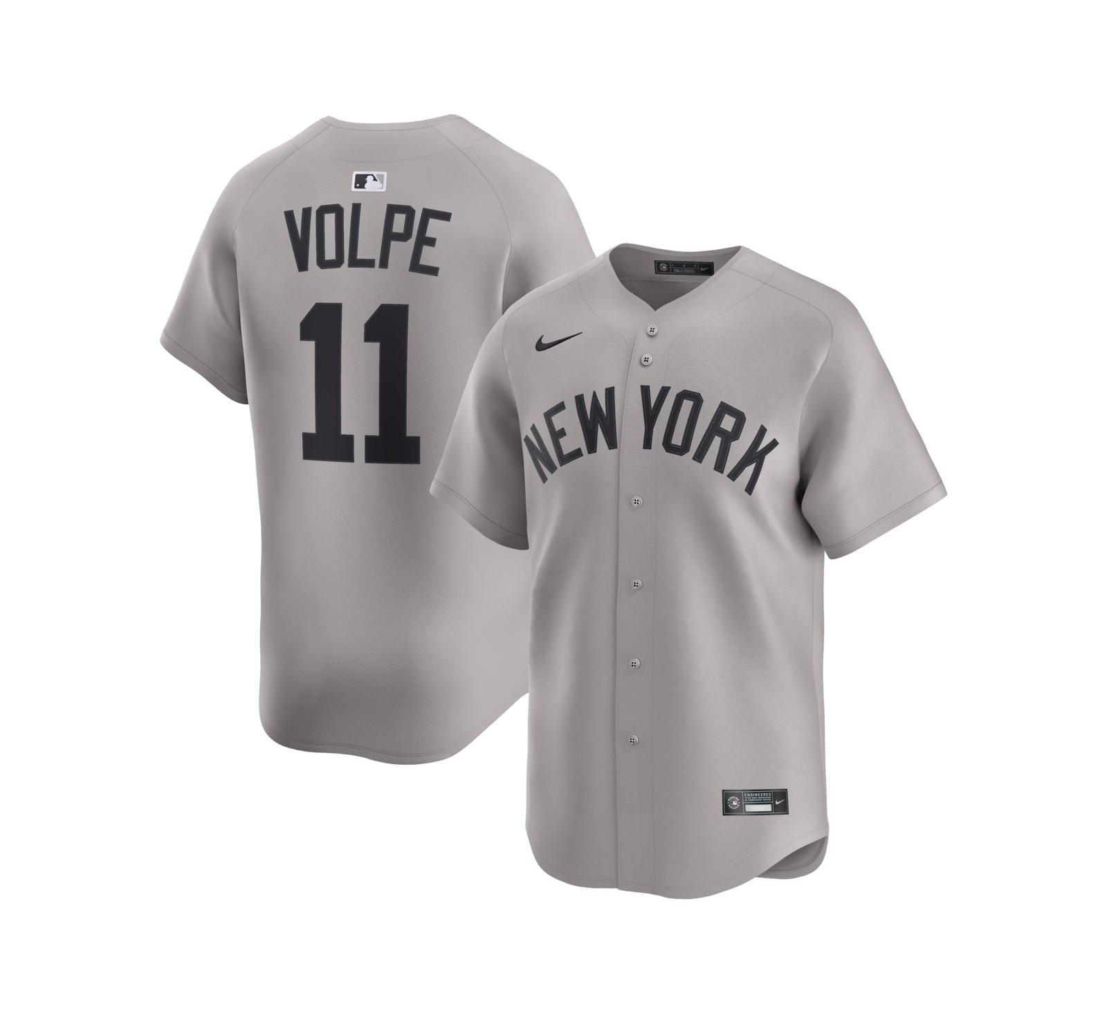 Nike Men's Anthony Volpe Gray New York Yankees Road Limited Player Jersey