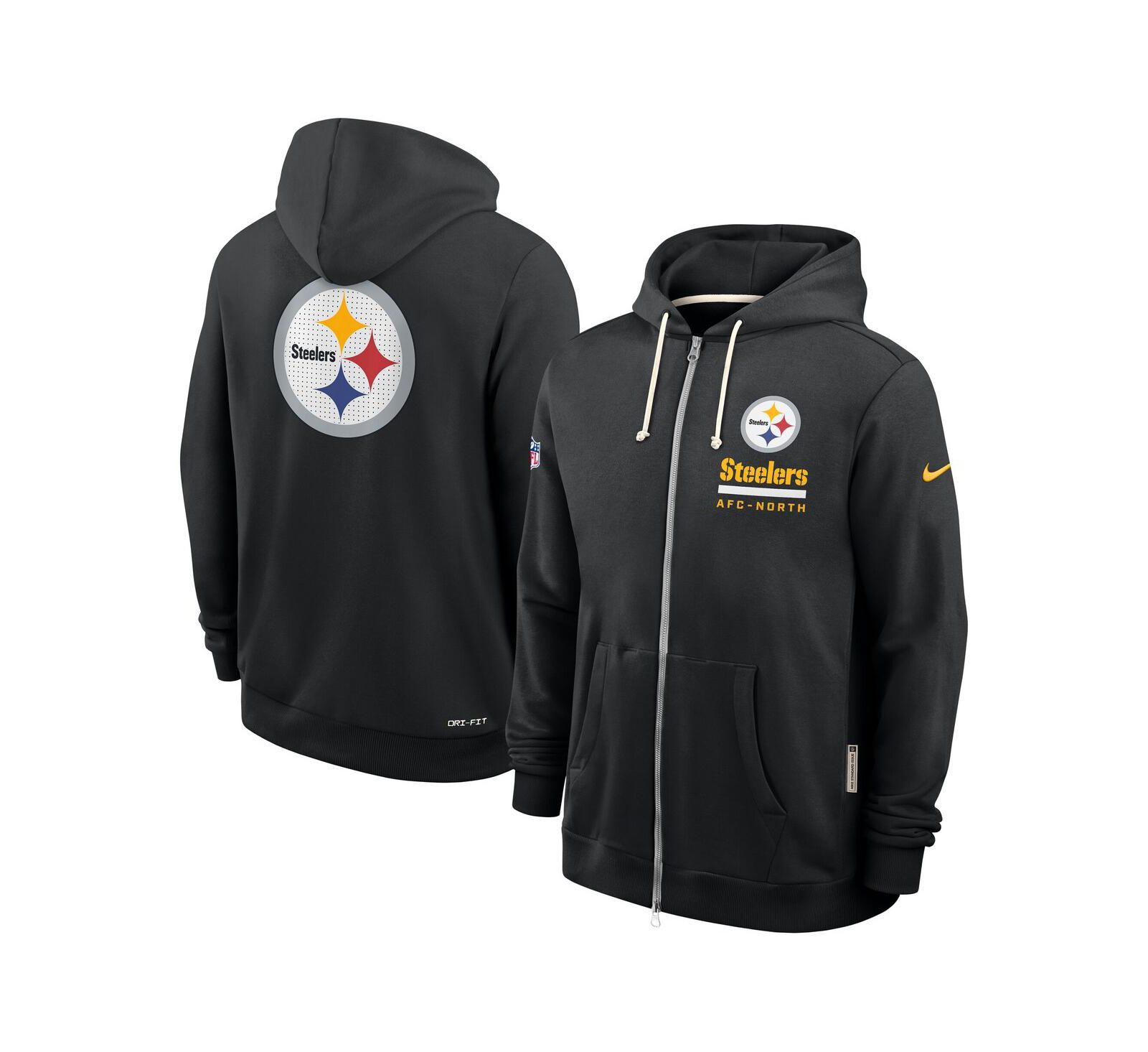 Nike Men's Black Pittsburgh Steelers Sideline Utility Player Performance Full-Zip Hoodie