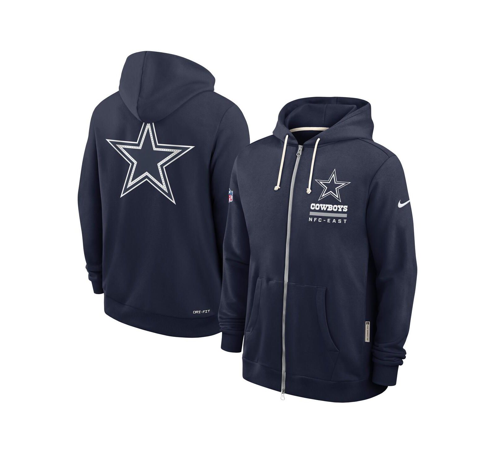 Nike Men's Navy Dallas Cowboys Sideline Utility Player Performance Full-Zip Hoodie