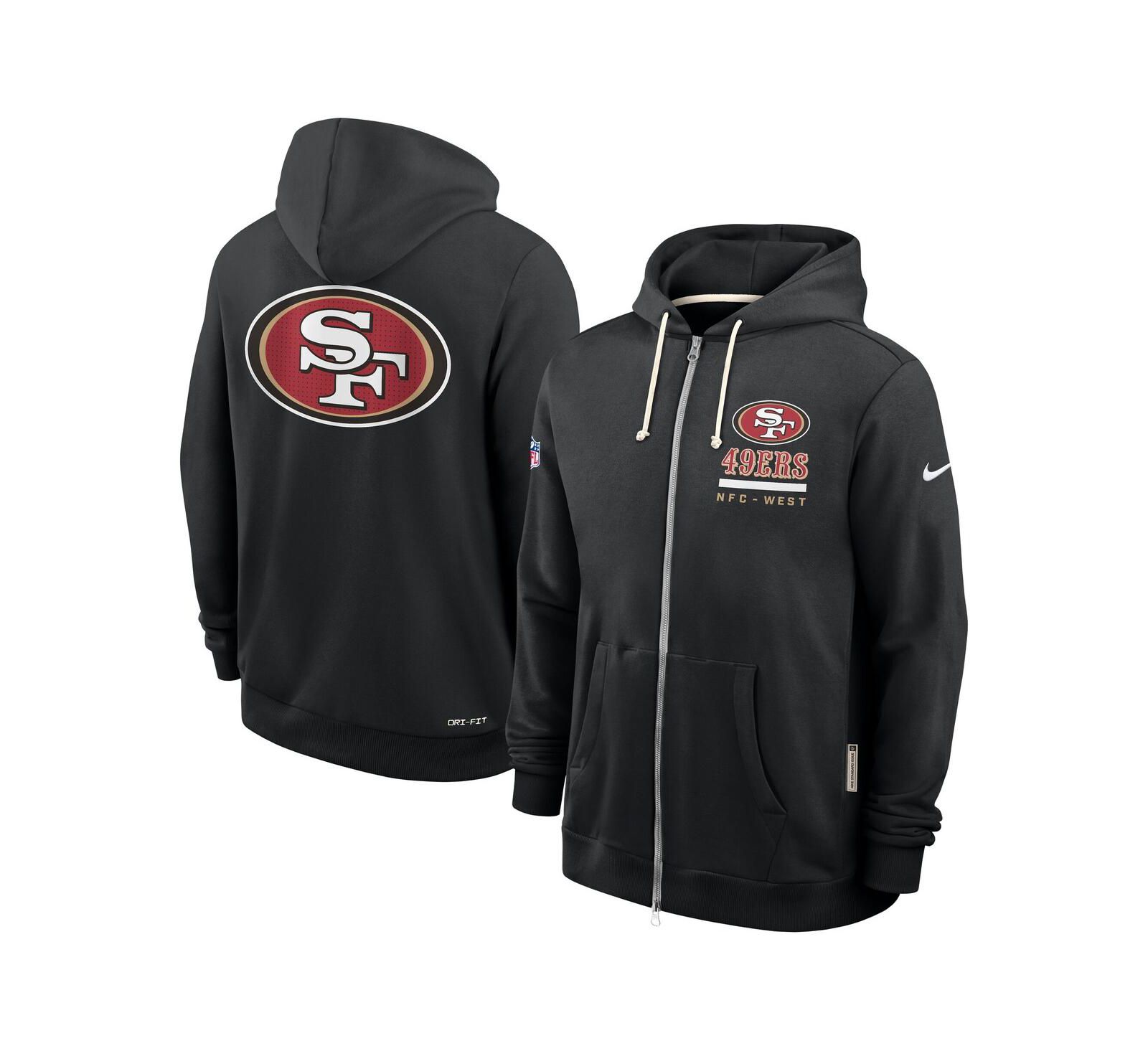 Nike Men's Black San Francisco 49ers Sideline Utility Player Performance Full-Zip Hoodie