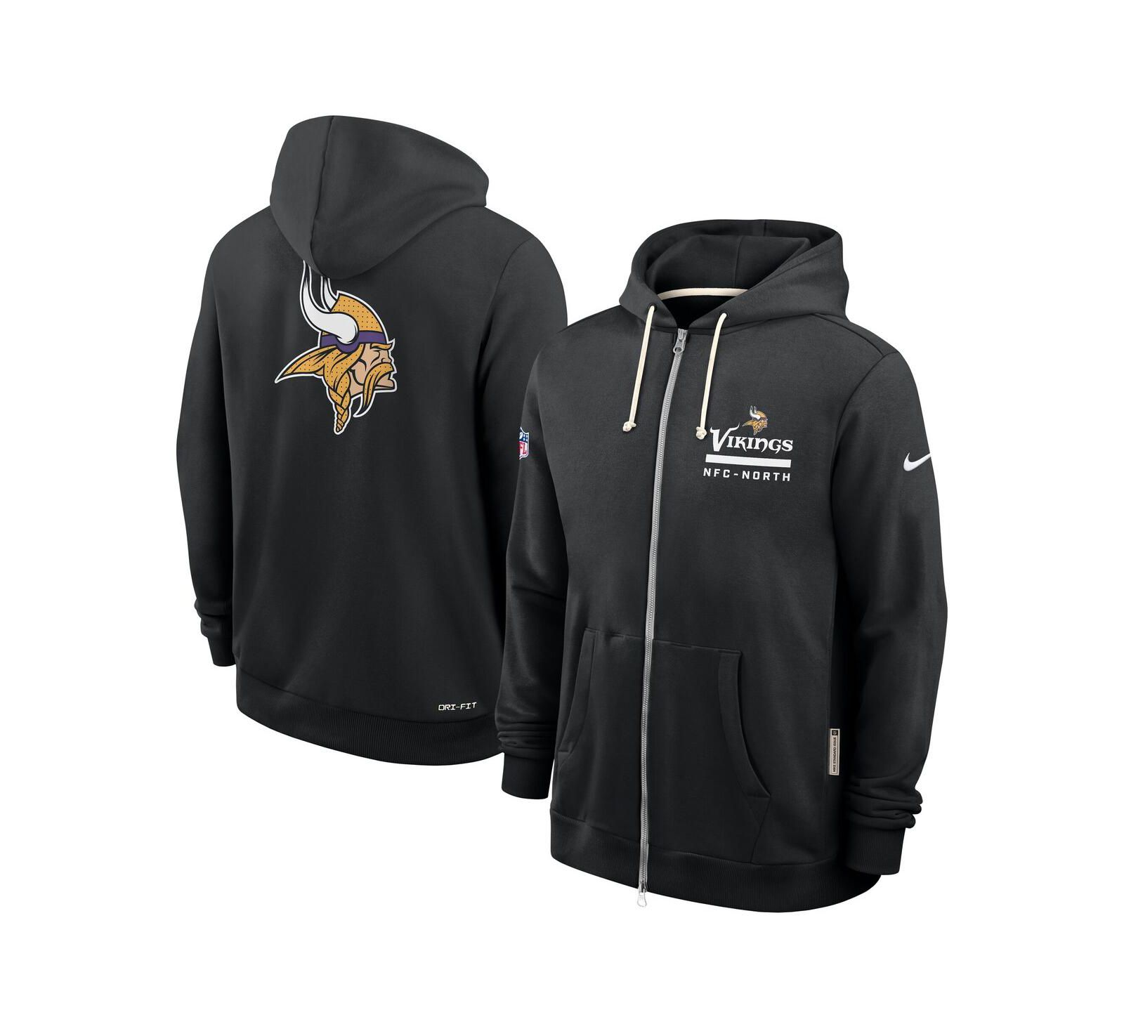 Nike Men's Black Minnesota Vikings Sideline Utility Player Performance Full-Zip Hoodie
