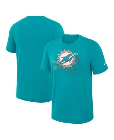 Мужская футболка Nike Aqua Miami Dolphins Left End Run Slub Performance