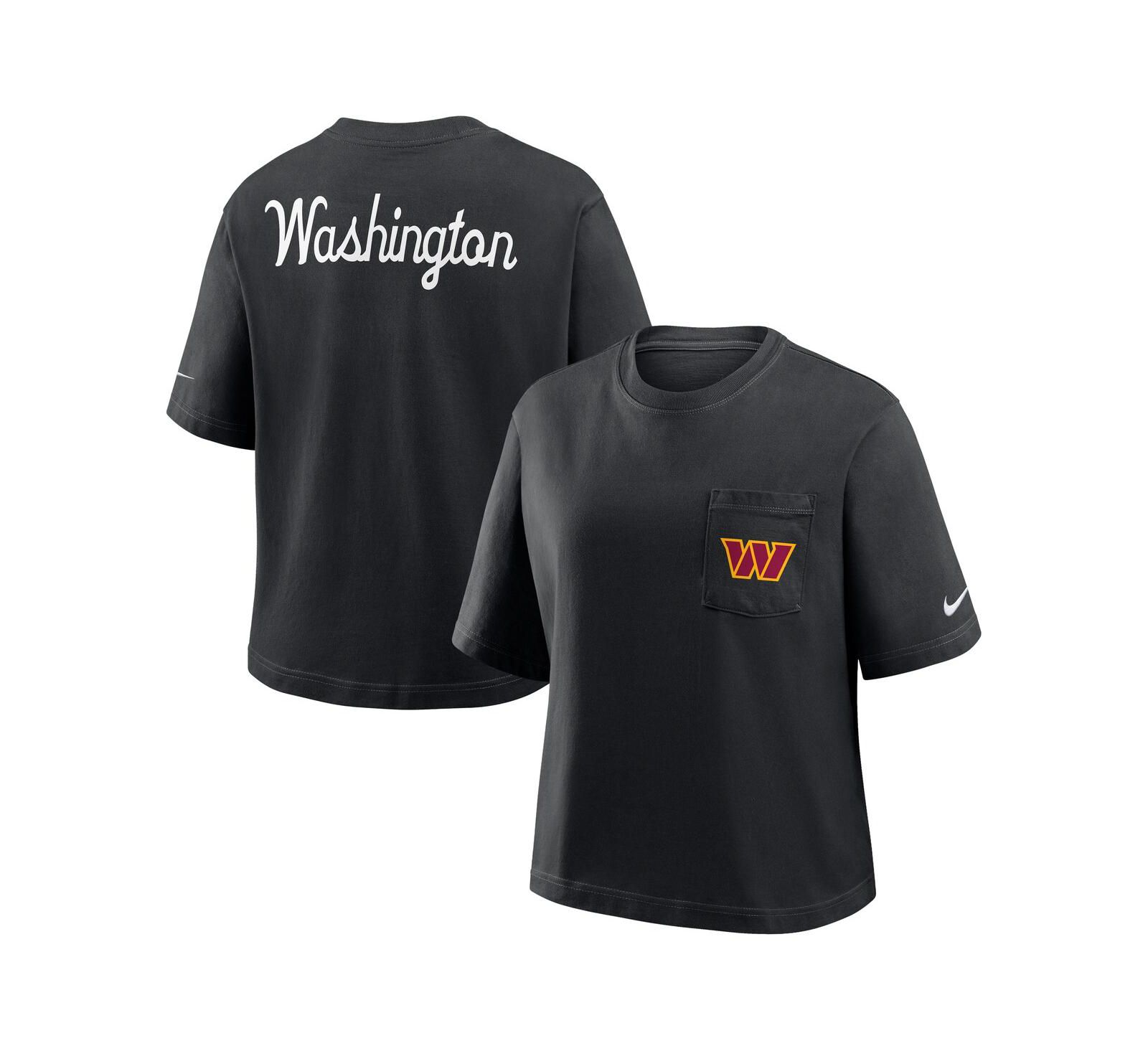 Женские шорты Nike Black Washington Commanders Rewind Pocket Boxy T-Shirt