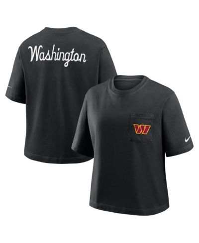 Женские шорты Nike Black Washington Commanders Rewind Pocket Boxy T-Shirt