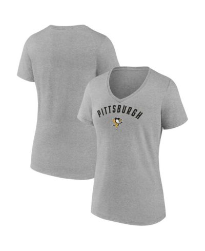 Fanatics Women's Gray Pittsburgh Penguins V-Neck T-Shirt