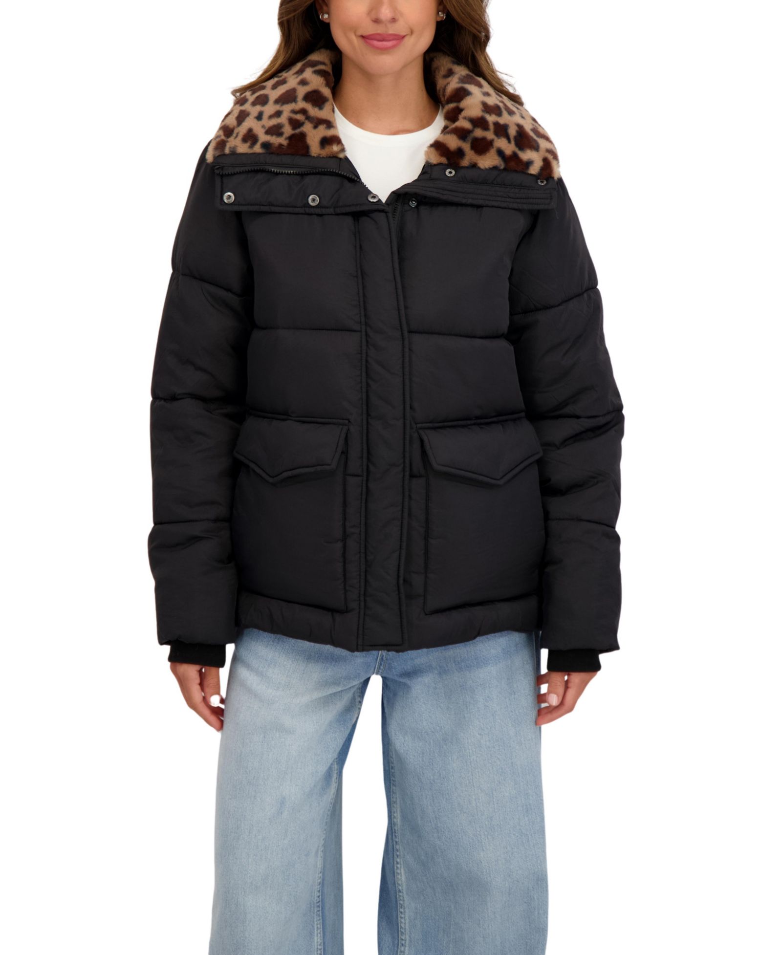 Sebby Collection Женский пуховик с меховым воротником