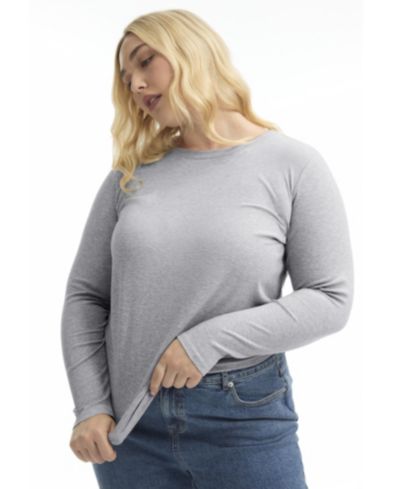 June & Vie Women's June + Vie Ribbed Crewneck Top