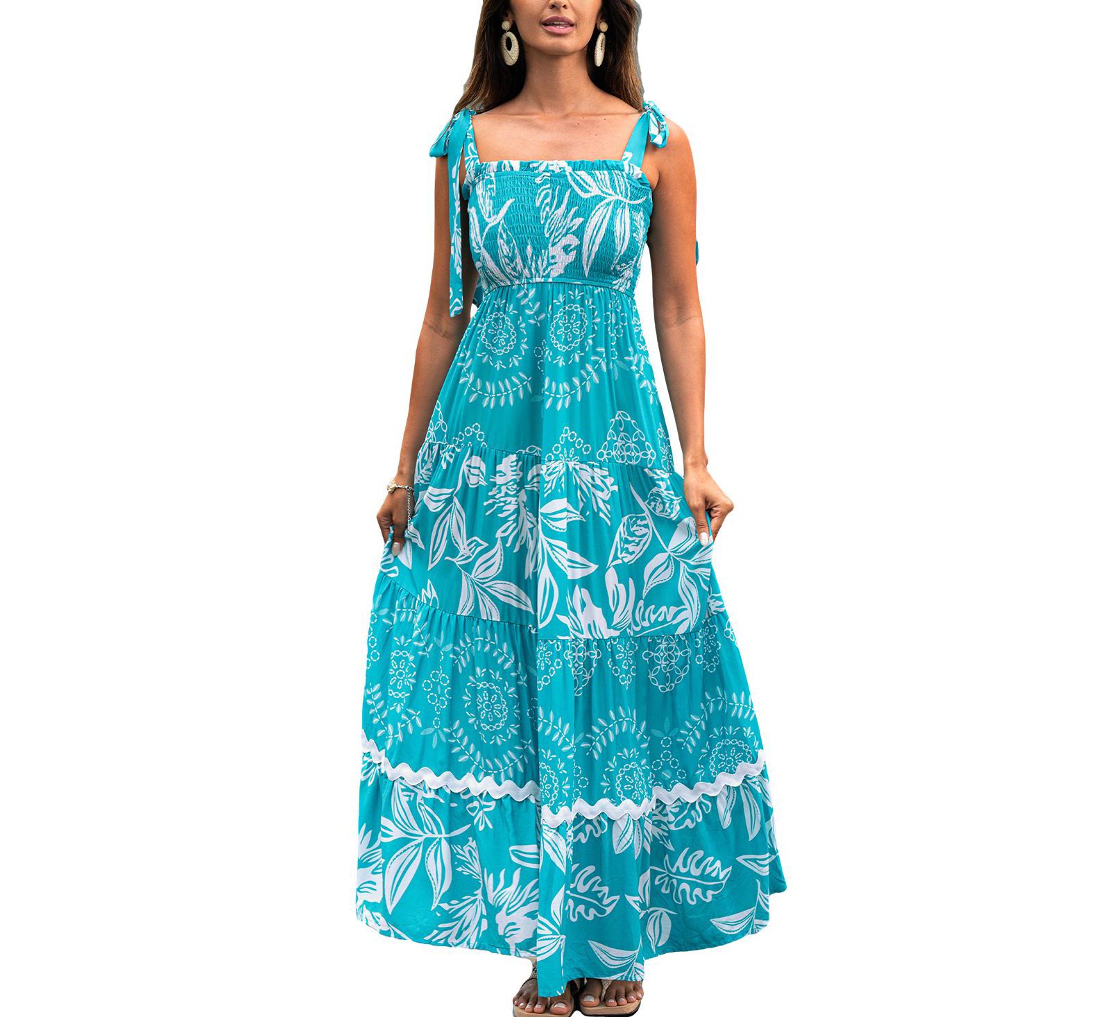 Cupshe Women's Sweet Side Tropical Maxi Beach Dress