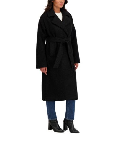 Женское пальто Sebby Collection Long Belted Boucle Wrap