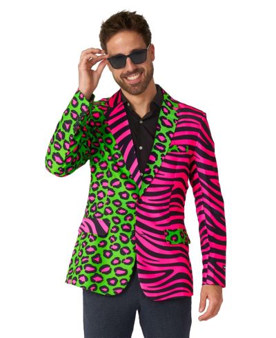 Мужской пиджак Suitmeister Party с неоновым анималистичным принтом