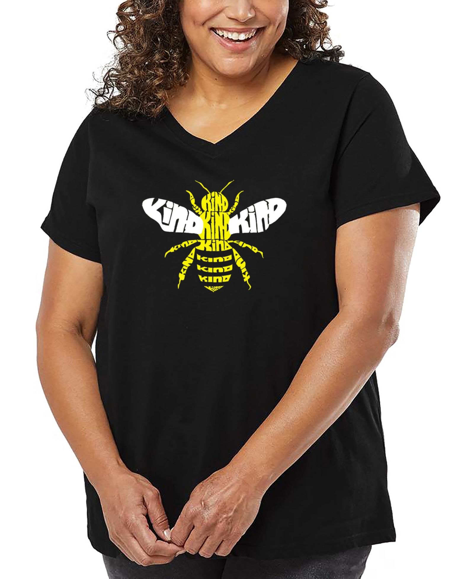 LA Pop Art Футболка V-образного выреза Bee Kind