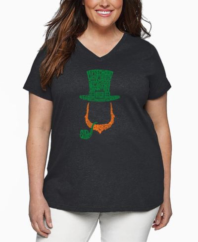 Футболка LA Pop Art Plus Size Leprechaun Word Art V-Neck