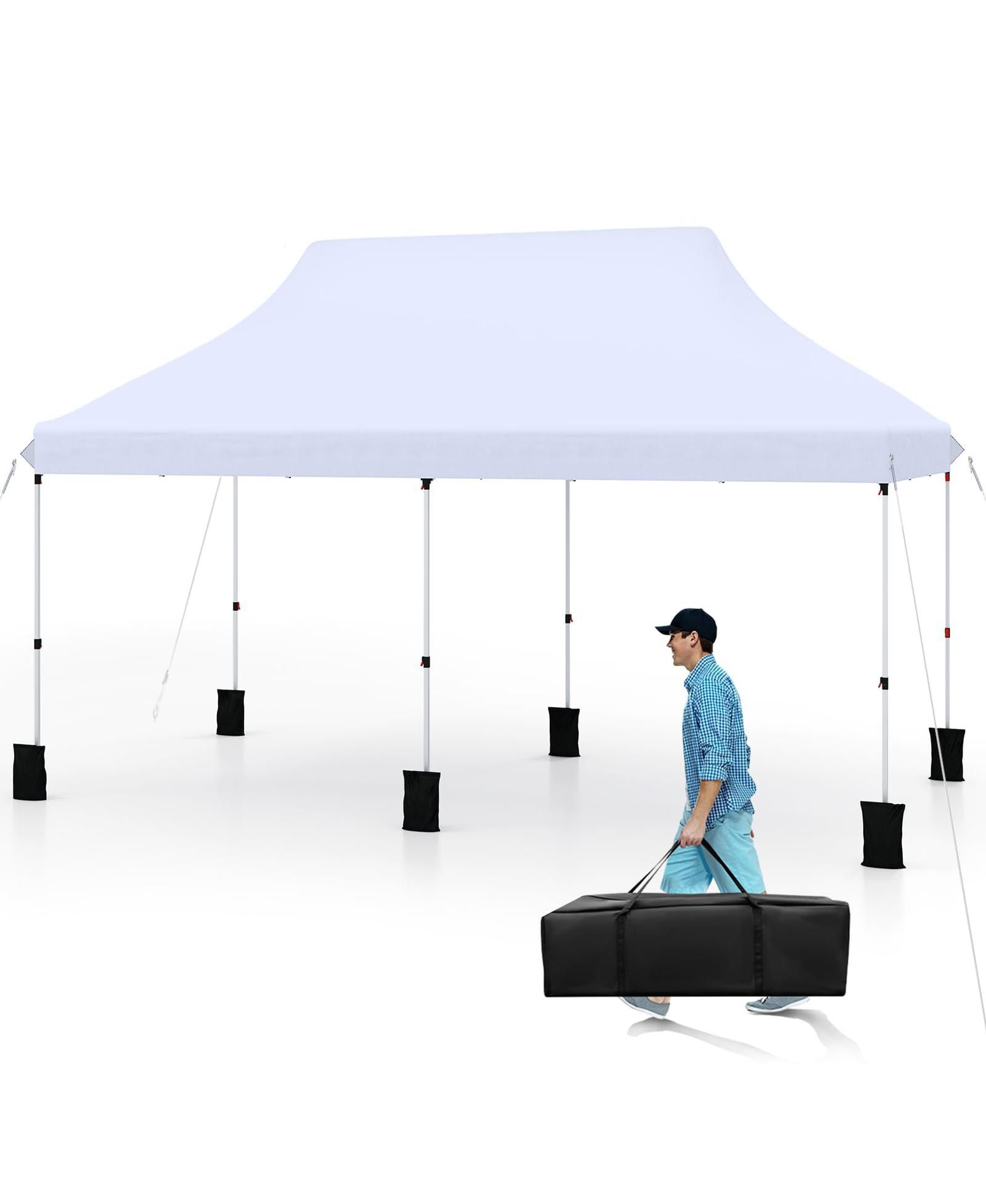 10x20 Ft Pop Up Canopy, Instant Setup Canopy Tent