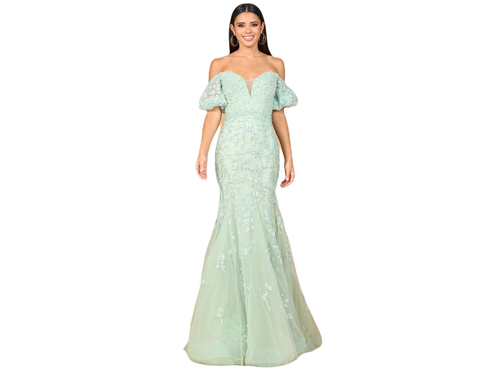 Lara Lace, Off Shoulder Mermaid Gown