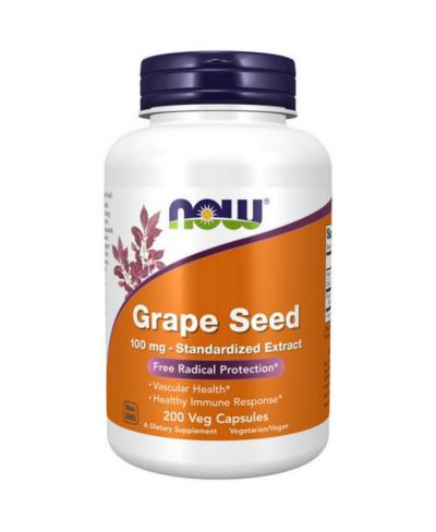 NOW Foods экстракт виноградных косточек 100 mg, 200 Caps