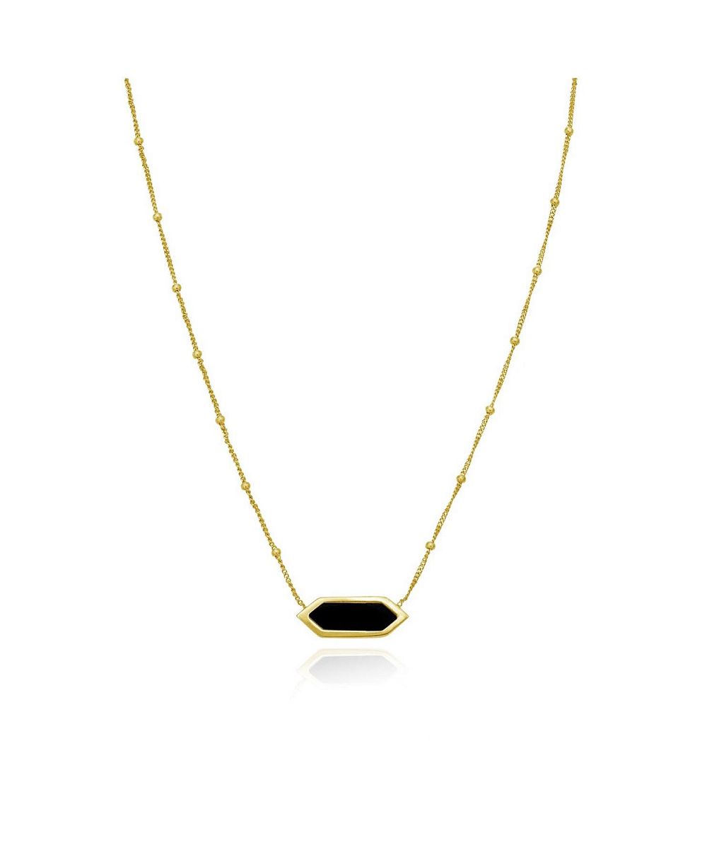 The Lovery ожерелье Onyx Hexagon Bead