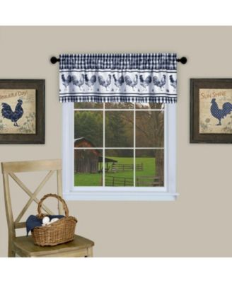 Занавеска Kate Aurora Lightweight Plaid Country Farmhouse Rooster