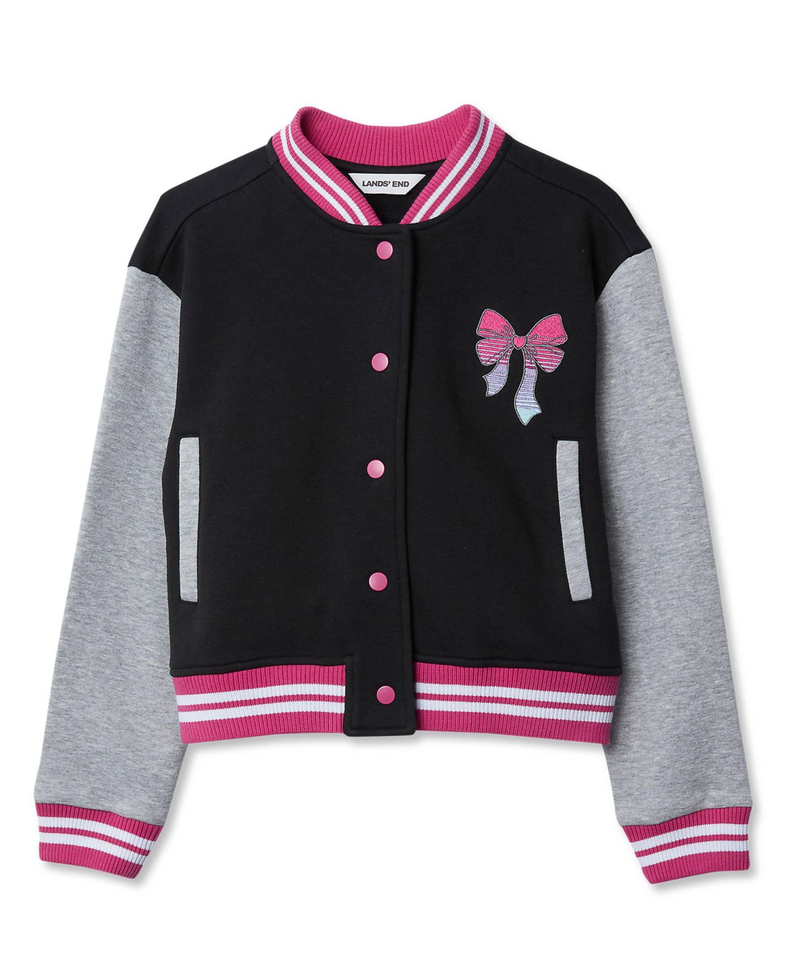 Lands' End Подростковая куртка-бомбер Varsity
