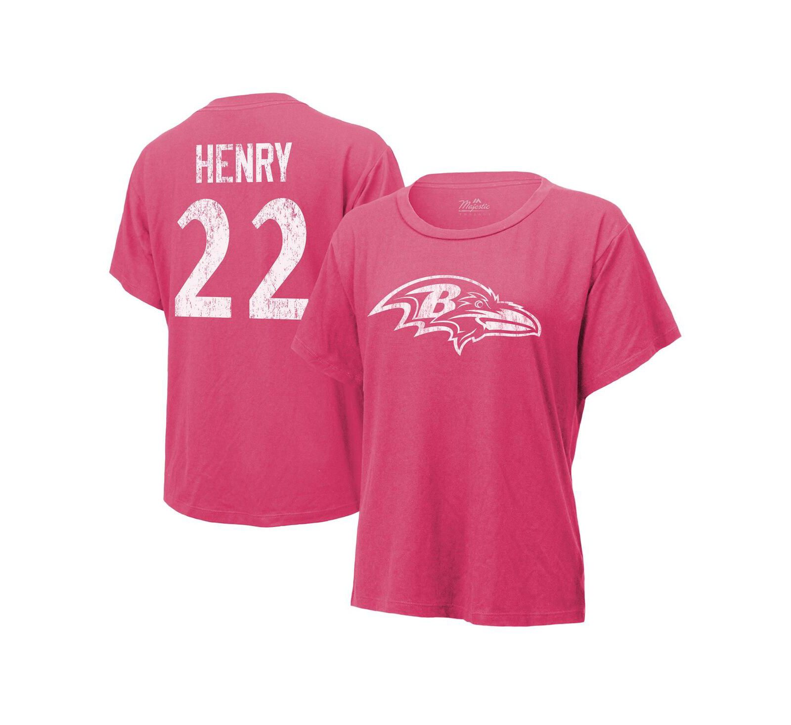 Majestic Women's Derrick Henry Pink Baltimore Ravens Name & Number T-Shirt