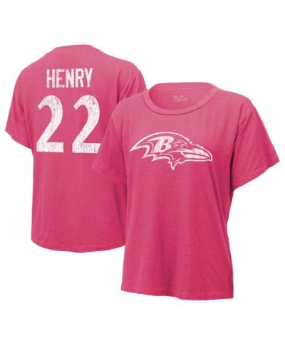 Majestic Women's Derrick Henry Pink Baltimore Ravens Name & Number T-Shirt