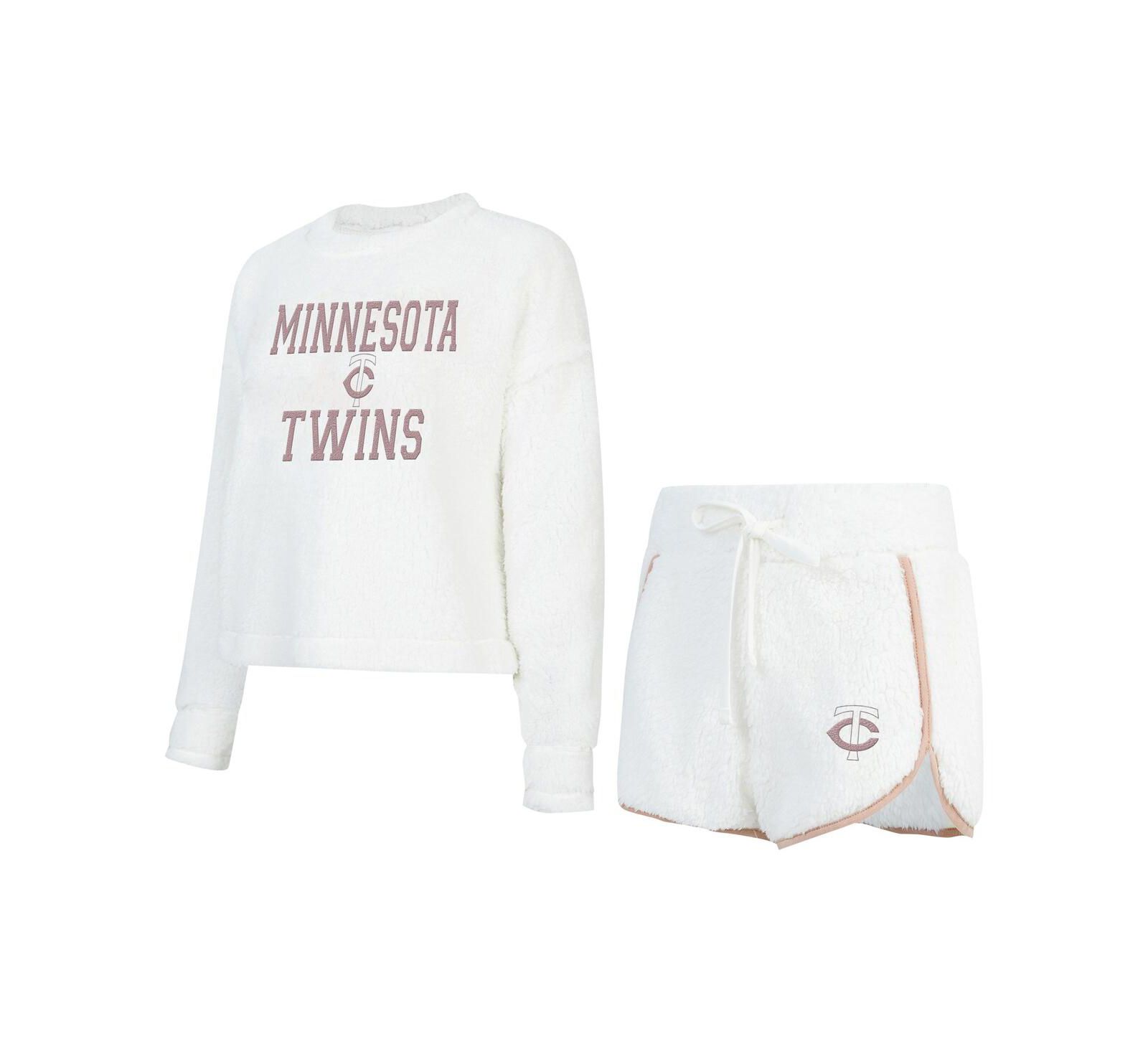 Женский комплект из топа и шорт Concepts Sport Minnesota Twins Painter Sherpa, белый