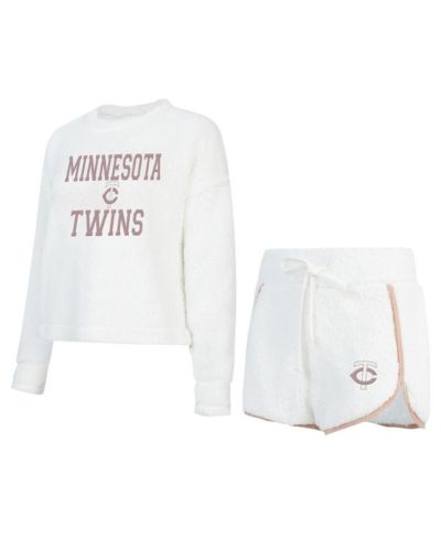 Женский комплект из топа и шорт Concepts Sport Minnesota Twins Painter Sherpa, белый