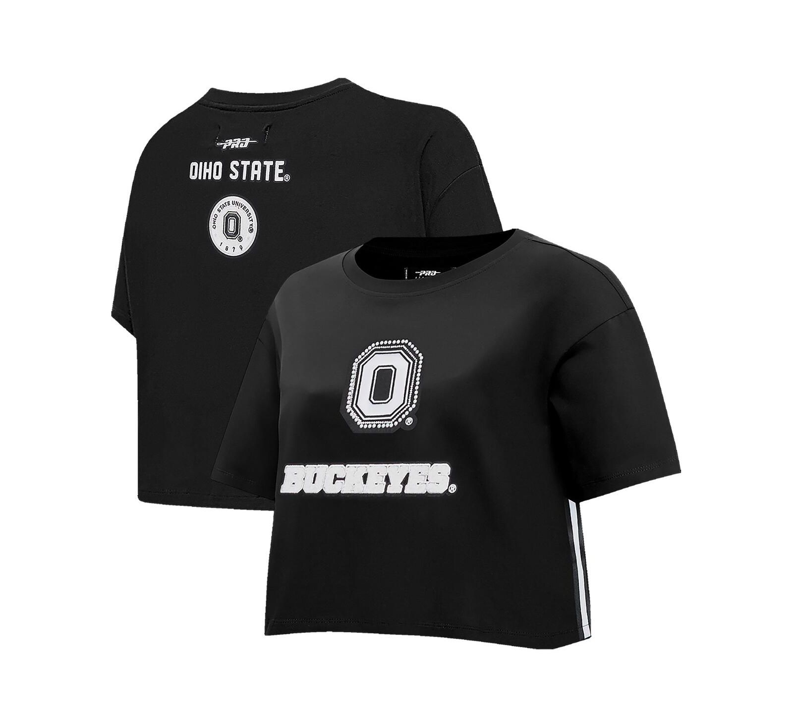 Pro Standard Женская укороченная футболка с принтом Ohio State Buckeyes, черная