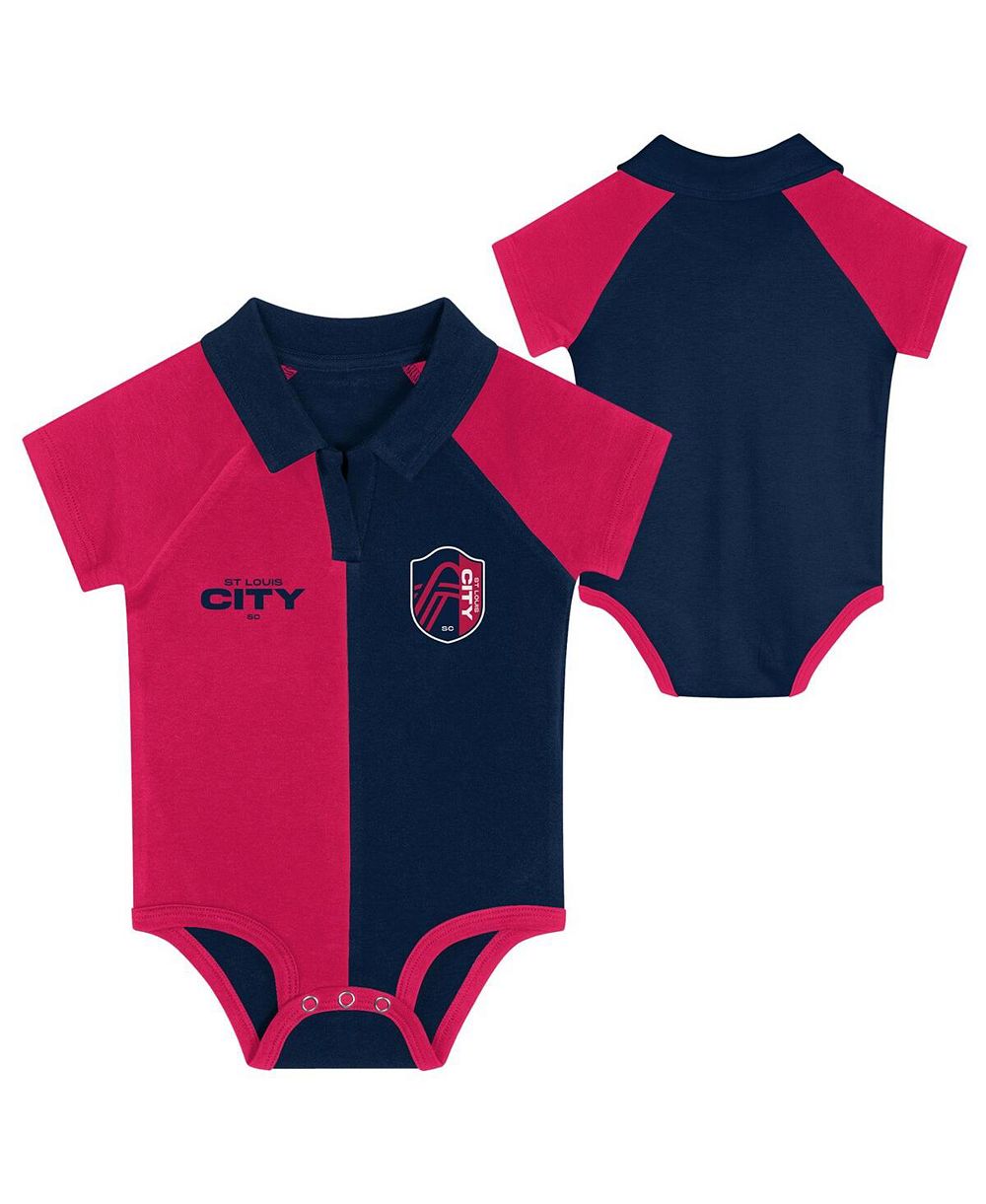 Outerstuff Newborn Red St. Louis City SC Newborn League Champ V-Neck Raglan Bodysuit