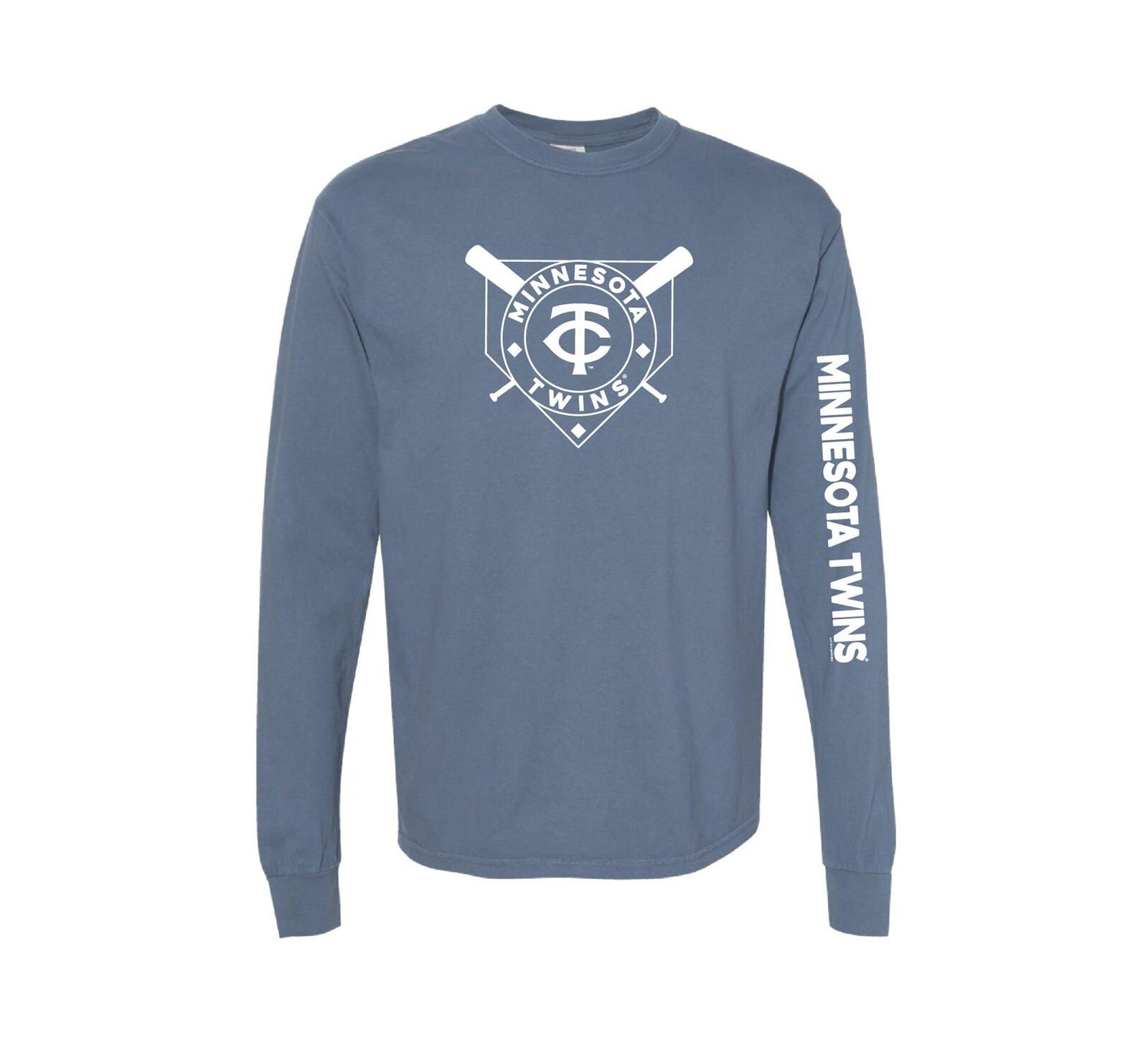 Soft As A Grape Women's Navy Minnesota Twins Pigment Dye Long Sleeve T-Shirt