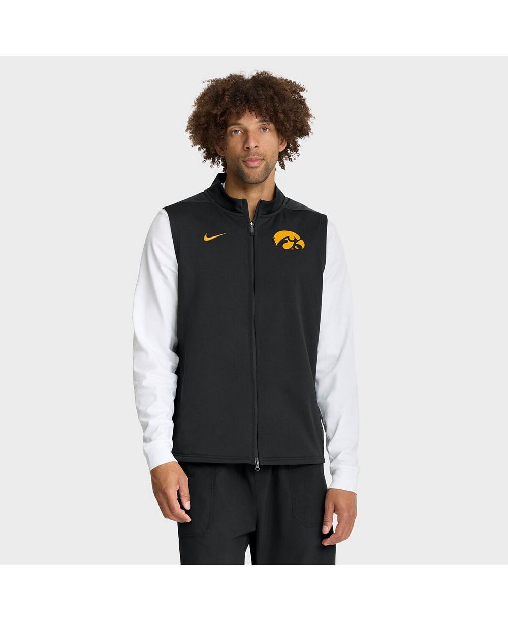 Nike Men's Black Iowa Hawkeyes Primetime Victory Performance Full-Zip Vest