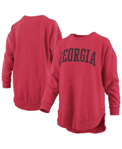 Pressbox Women's Red Georgia Bulldogs Mélange Poncho Vintage Fleece Long Sleeve Pullover Sweatshirt