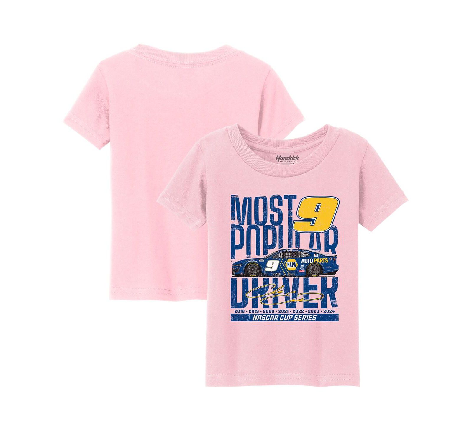 Hendrick Motorsports Team Collection Girls Toddler Light Pink Chase Elliott Car T-Shirt