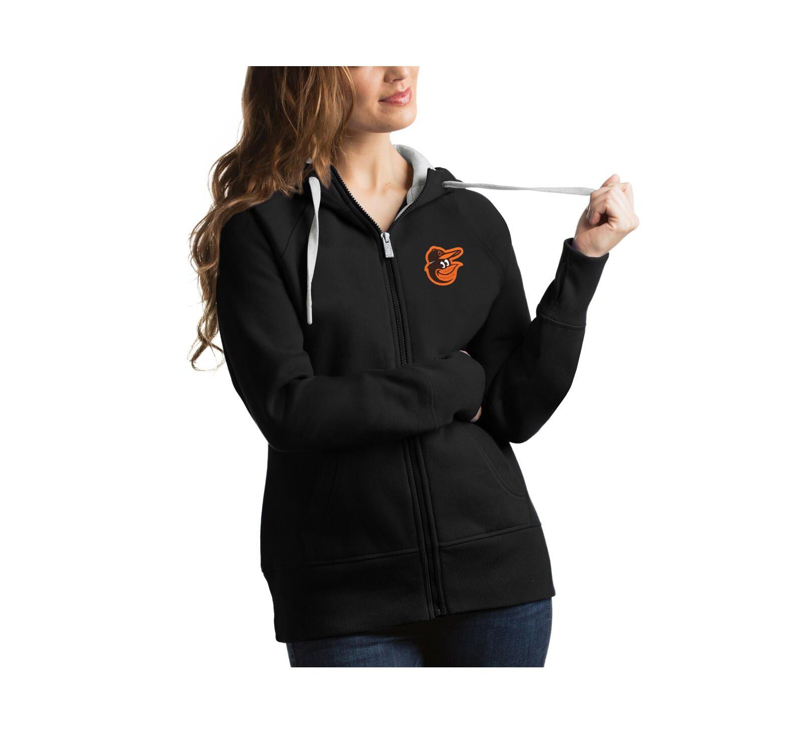 Женский худи Antigua Black Baltimore Orioles Victory Full-Zip