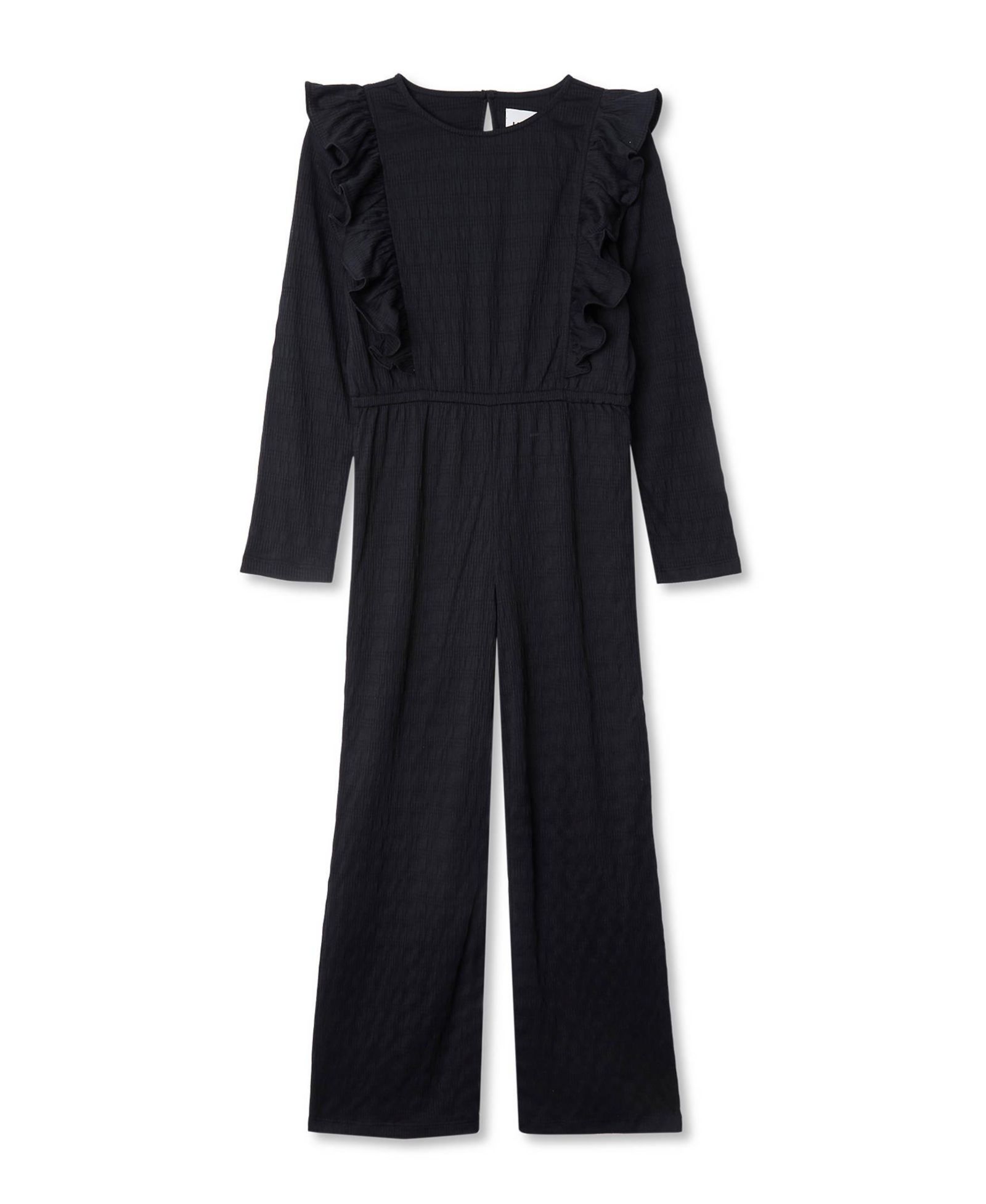 Lands' End Girls Long Sleeve Ruffle Knit Jumpsuit