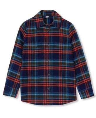 Navy/orange multi plaid
