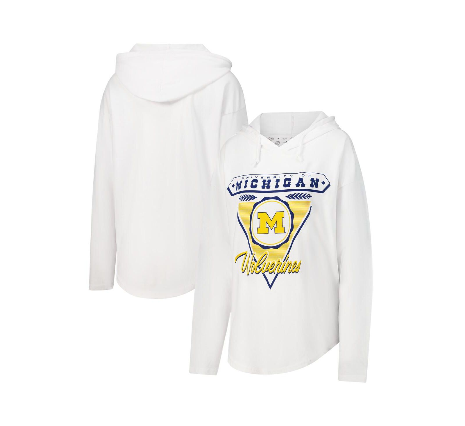 Pressbox Женский белый худи Michigan Wolverines San Bruno Long Sleeve T-Shirt