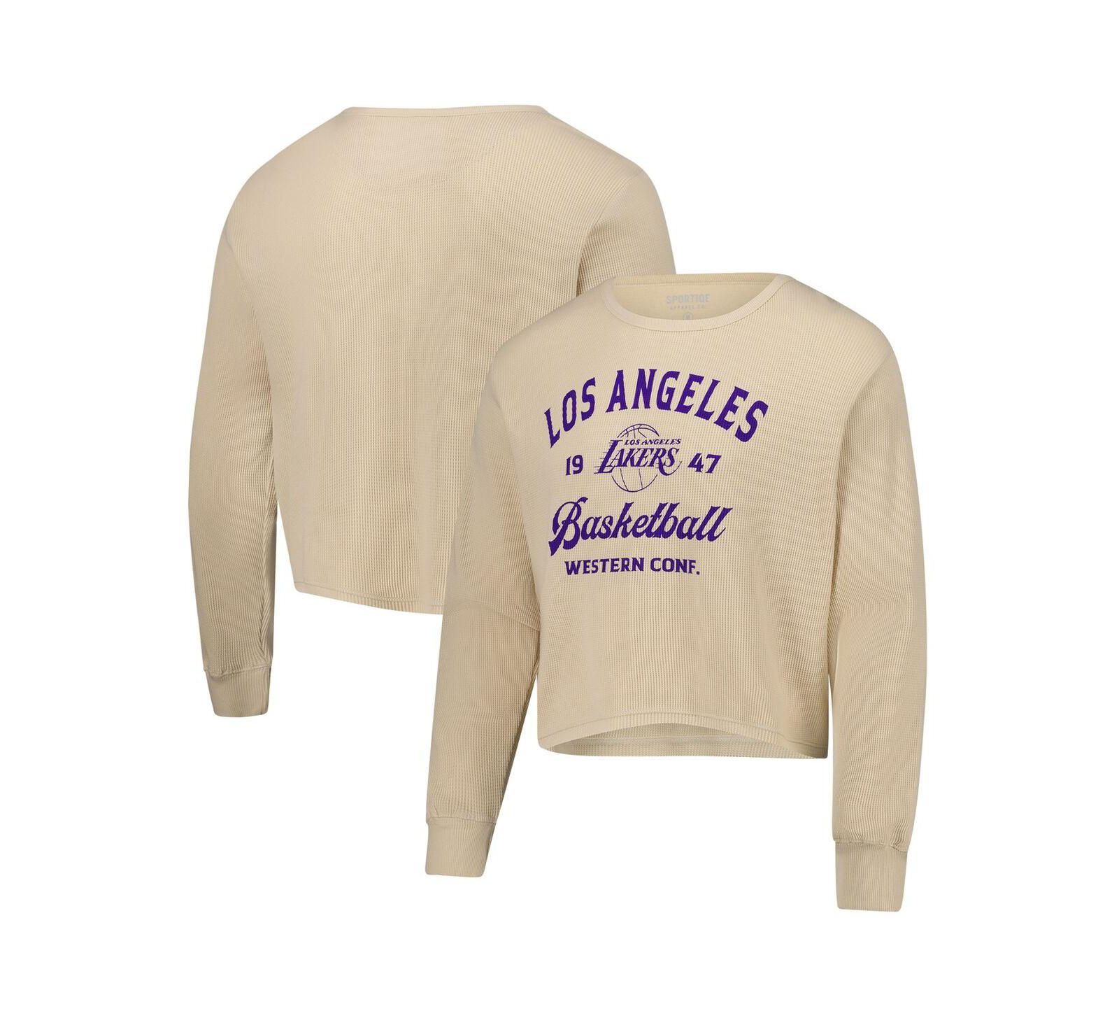 Sportiqe футболка с длинным рукавом мужская и женская Los Angeles Lakers, кремовая