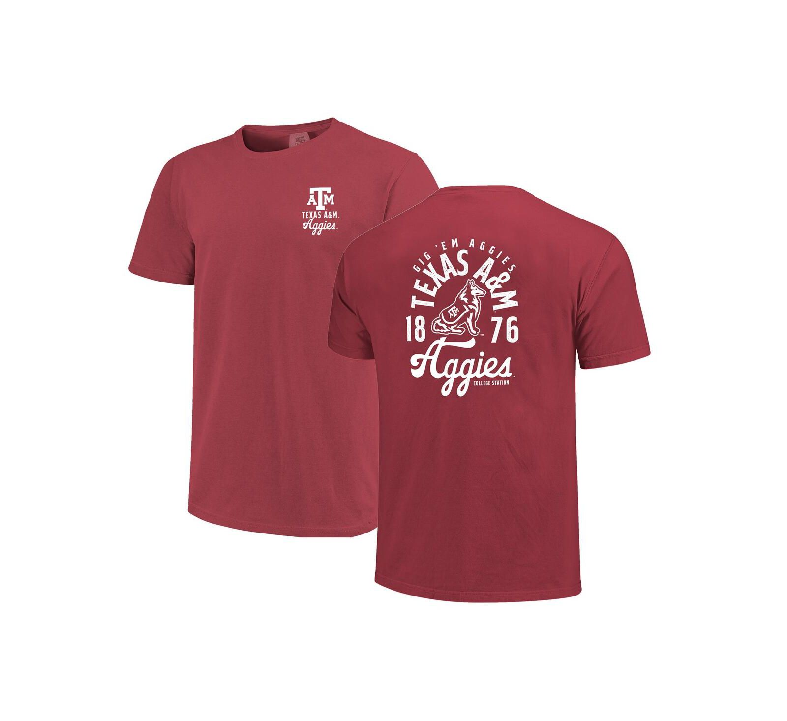 Image One Men's Maroon Texas A&M Aggies Comfort Colors Mascot Overlay T-Shirt